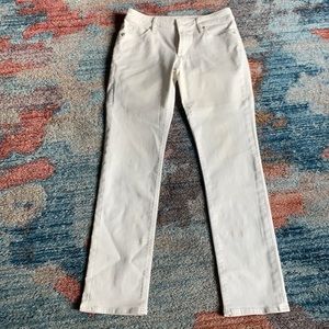 Ann Taylor Loft white jeans curvy straight leg cotton spandex like new.